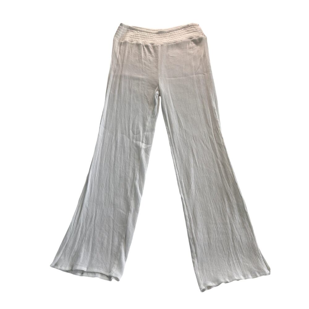 Shade & Shore White Flowy Swimsuit Cover Pants Size M